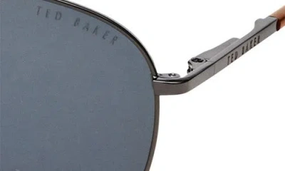 Ted Baker London 60mm Polarized Aviator Sunglasses In Gray