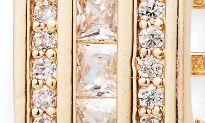 Nordstrom Rack Cubic Zirconia Square Huggie Hoop Earrings In Gold