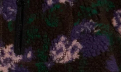 Blanknyc Floral Faux Shearling Jacket In Black