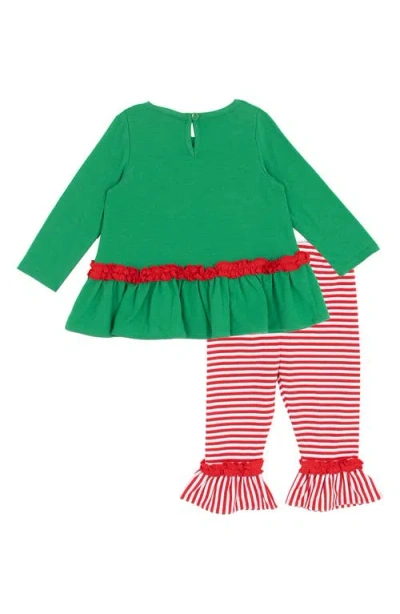 Rare Editions Santa Sleigh Appliqué Top & Leggings Set In Multi