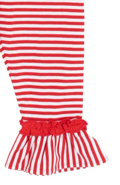 Rare Editions Santa Sleigh Appliqué Top & Leggings Set In Multi