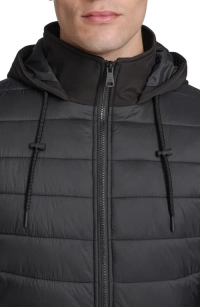 Kenneth Cole New York Quilted Zip-up Jacket In Black