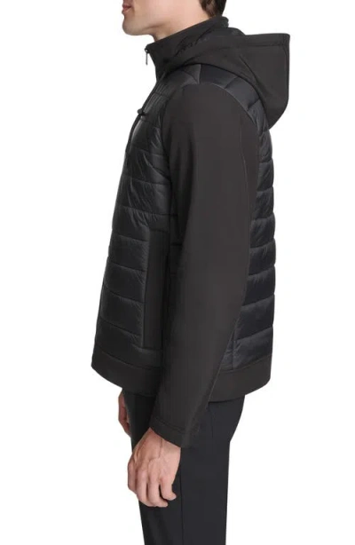 Kenneth Cole New York Quilted Zip-up Jacket In Black