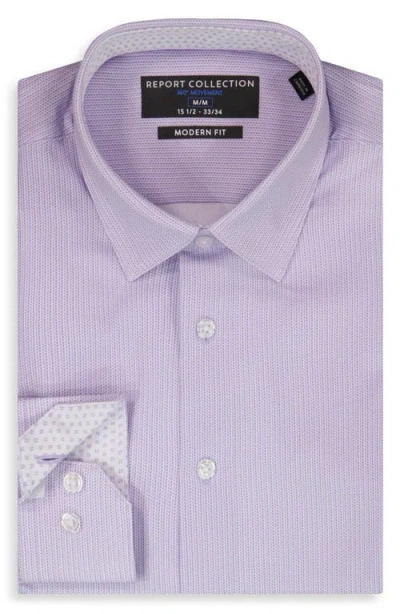 Report Collection Chevron Print Slim Fit Stretch Dress Shirt In Purple