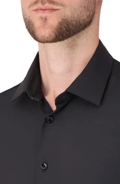 Report Collection Solid Slim Fit Stretch Dress Shirt In Black