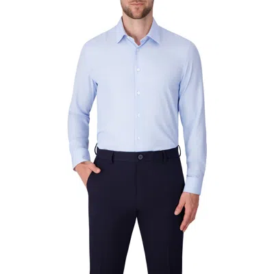 Report Collection Geometric Print Slim Fit Stretch Dress Shirt In Blue