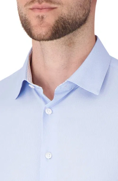 Report Collection Geometric Print Slim Fit Stretch Dress Shirt In Blue