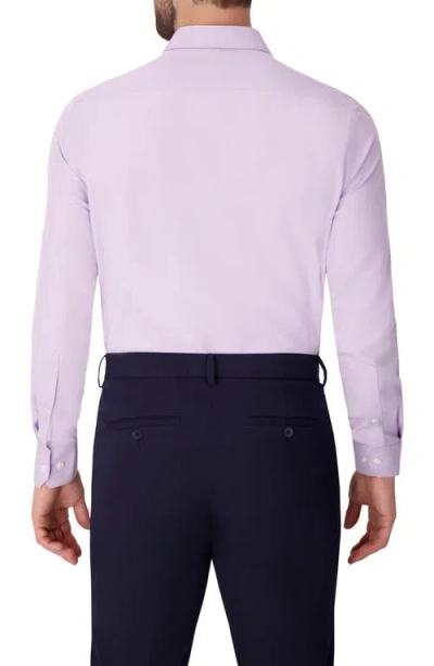 Report Collection Solid Slim Fit Stretch Dress Shirt In Purple