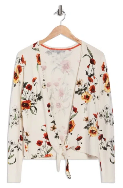 Dr2 By Daniel Rainn Tie Front Sweater In Multi