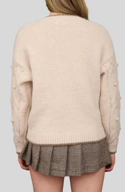 Blu Pepper Cable Knit Sweater In Multi