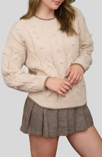 Blu Pepper Cable Knit Sweater In Multi