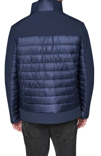 Karl Lagerfeld Paris Mixed Media Jacket In Blue