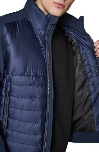 Karl Lagerfeld Paris Mixed Media Jacket In Blue