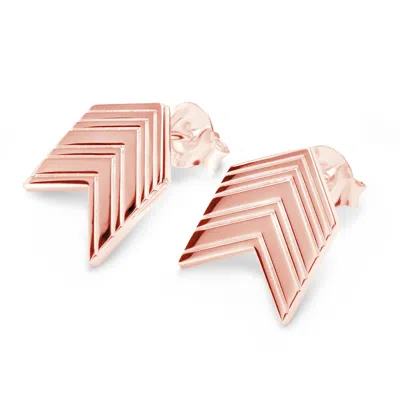Lucy Quartermaine Women's Arrow Studs In Rose Gold Vermeil In Gold