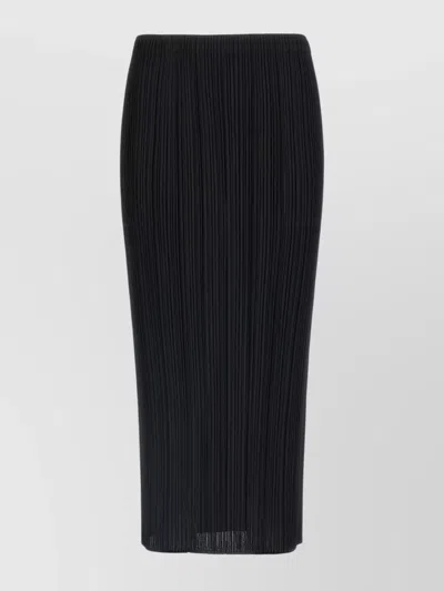 Issey Miyake Midi Skirt Featuring Pleated Design In Black