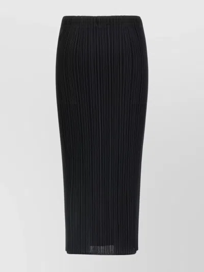 Issey Miyake Midi Skirt Featuring Pleated Design In Black