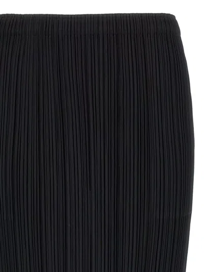 Issey Miyake Midi Skirt Featuring Pleated Design In Black