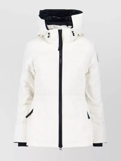 Canada Goose Hooded Jacket With Side Pockets And Cuffs In White