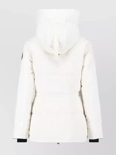 Canada Goose Hooded Jacket With Side Pockets And Cuffs In White