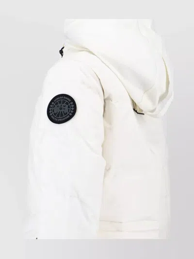 Canada Goose Hooded Jacket With Side Pockets And Cuffs In White