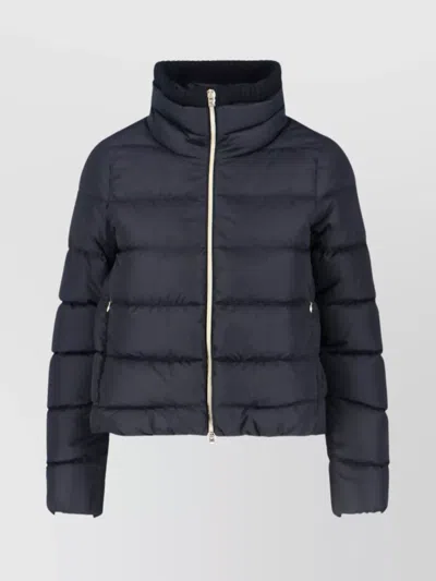 Herno Quilted High Collar Casual Jacket In Blue
