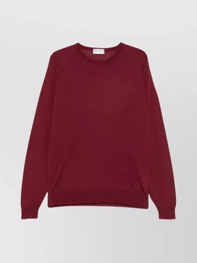 John Smedley Lightweight Long Sleeve Crew Neck Knit In Brown