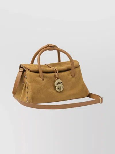 Zanellato Dotta Jones Shoulder Bag With Adjustable Strap In Brown