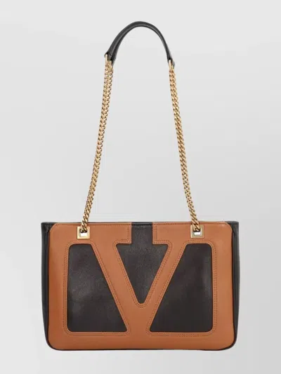 Valentino Chain Strap Two-tone Shoulder Bag Collection In Multi