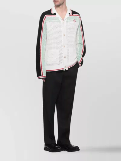 Casablanca Men's Faux Crochet Shirt In Green