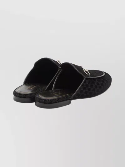 Gucci Women Princetown Gg Supreme Velvet Mule In Black