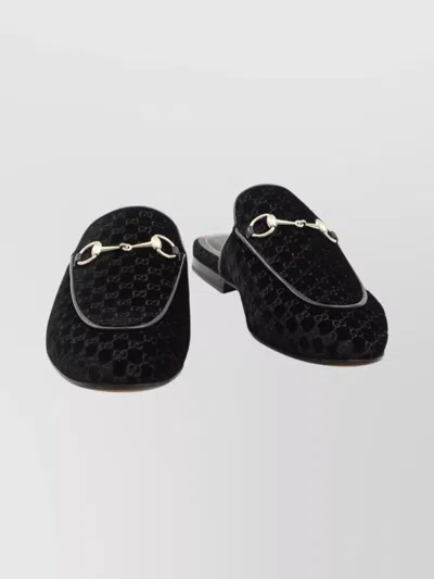 Gucci Women Princetown Gg Supreme Velvet Mule In Black
