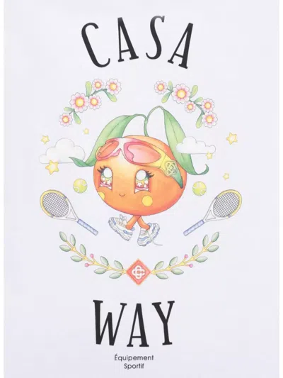 Casablanca Print T-shirt In White