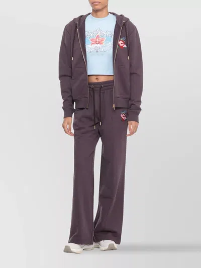 Casablanca Hooded Sweatshirt With Drawstring And Pockets In Burgundy