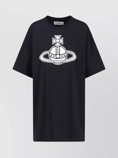 Vivienne Westwood Graphic Print Crew Neck Short Sleeve Top In Blue