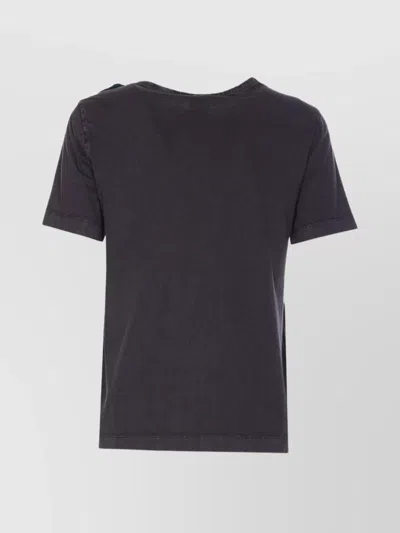 Pinko Front Sequins Floral Short Sleeve Top In Blue