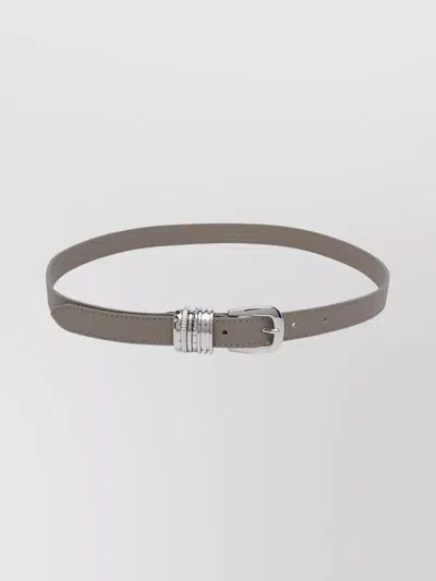 Orciani Leather Belt With Adjustable Length And Texture In Gray