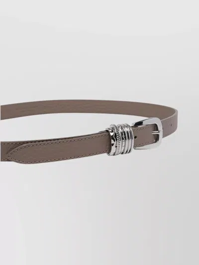 Orciani Leather Belt With Adjustable Length And Texture In Gray