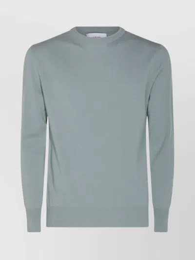 Lardini Crew Neck Long Sleeve Sweater With Ribbed Cuffs In Multi