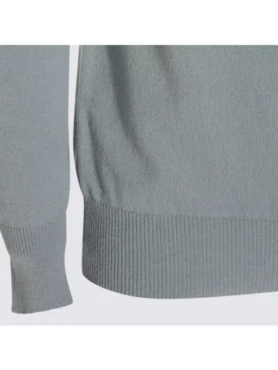 Lardini Crew Neck Long Sleeve Sweater With Ribbed Cuffs In Multi