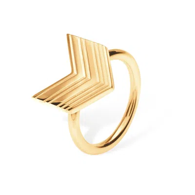 Lucy Quartermaine Women's Art Deco Arrow Ring In Gold Vermeil In Gold