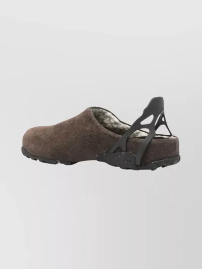Roa Closed-toe Fedaia Slippers With Unique Heel Strap And Rugged Sole In Brown