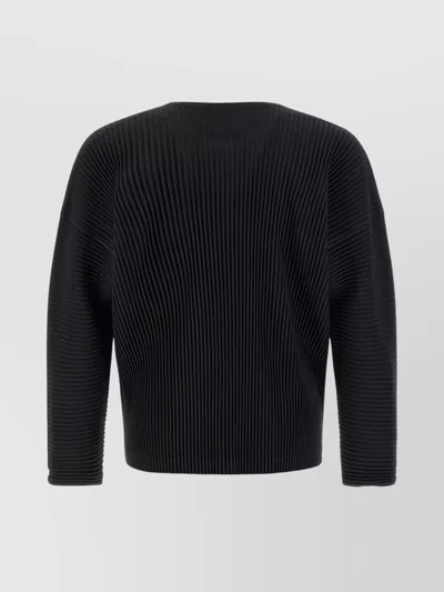 Issey Miyake September Knitwear Long Sleeve Sweater In Black