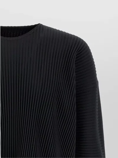 Issey Miyake September Knitwear Long Sleeve Sweater In Black