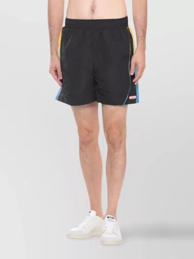 Casablanca Football Windbreaker Shorts In Black