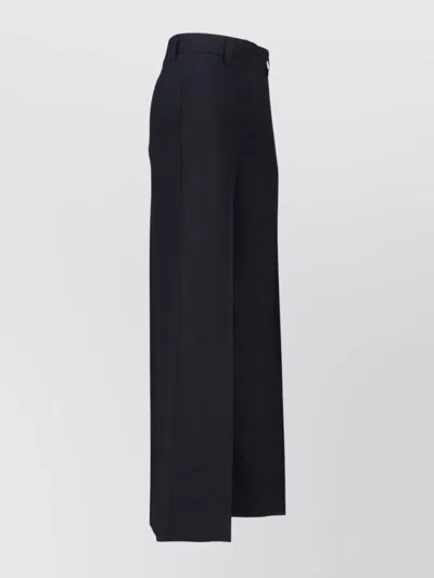 Incotex Wide Leg Trousers Button Detail In Blue