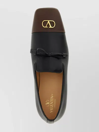 Valentino Babouchoes Vlogo Loafers In Leather In Multi