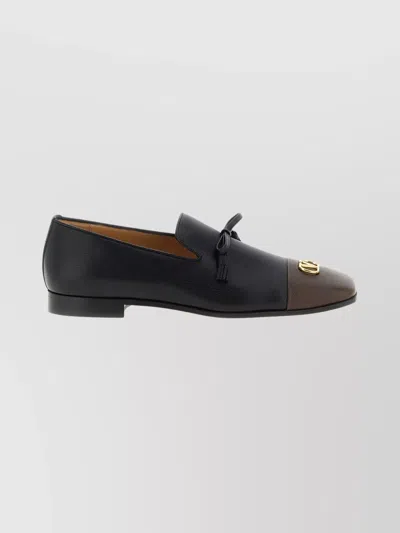 Valentino Babouchoes Vlogo Loafers In Leather In Multi