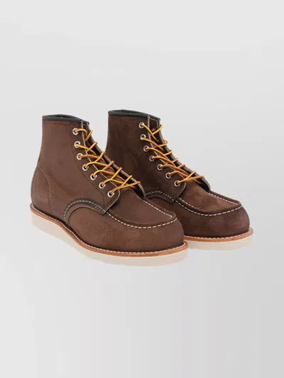 Red Wing Shoes Suede Ankle Lace-up Shoes With Round Toe In Multi