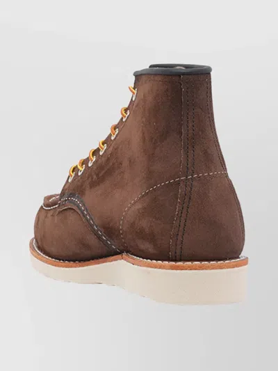 Red Wing Shoes Suede Ankle Lace-up Shoes With Round Toe In Multi
