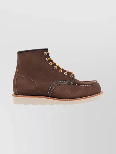 Red Wing Shoes Suede Ankle Lace-up Shoes With Round Toe In Multi